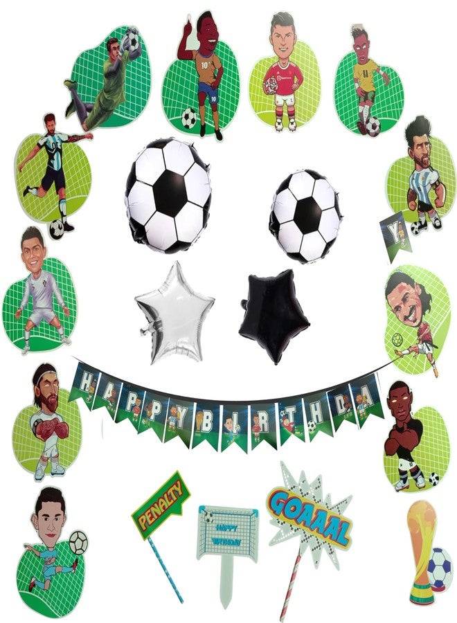 FI - FLICK IN Football Theme Birthday Decorations 21 Pcs Football Sports Theme Decoration For Boys Happy Birthday party Items (Pack of 21, Multicolor) - Image 1